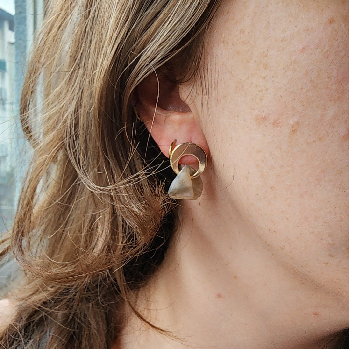 Aretes Kairós (Efecto Mármol) Dorados