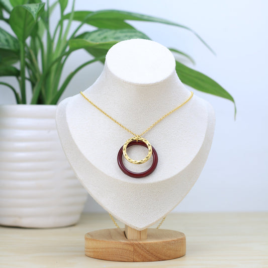 Collar Eclipse - Tzig Tzag Joyería - Color Vino