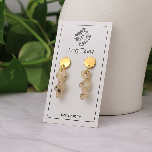 Aretes Anemoi - Tzig Tzag Joyería -Dorado