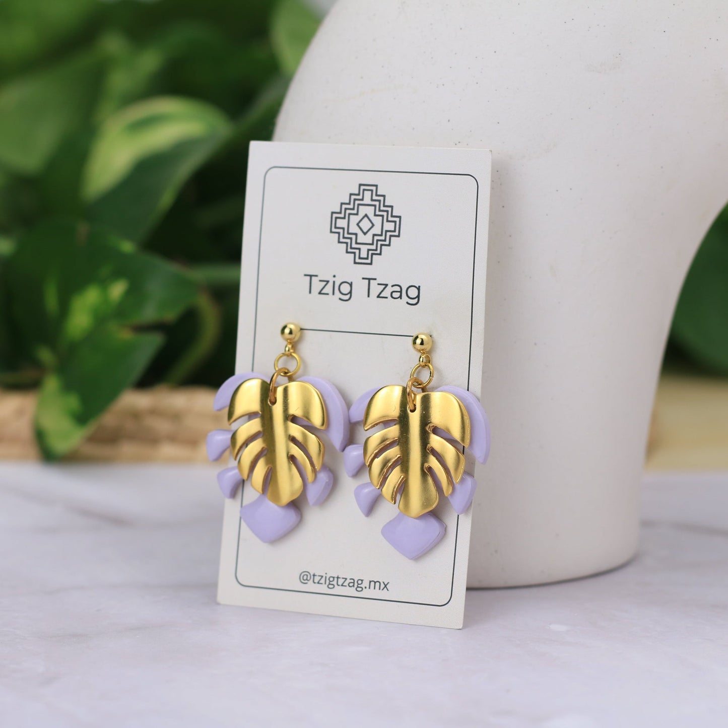 Aretes Artemisa - Tzig Tzag Joyería -Color Lavanda