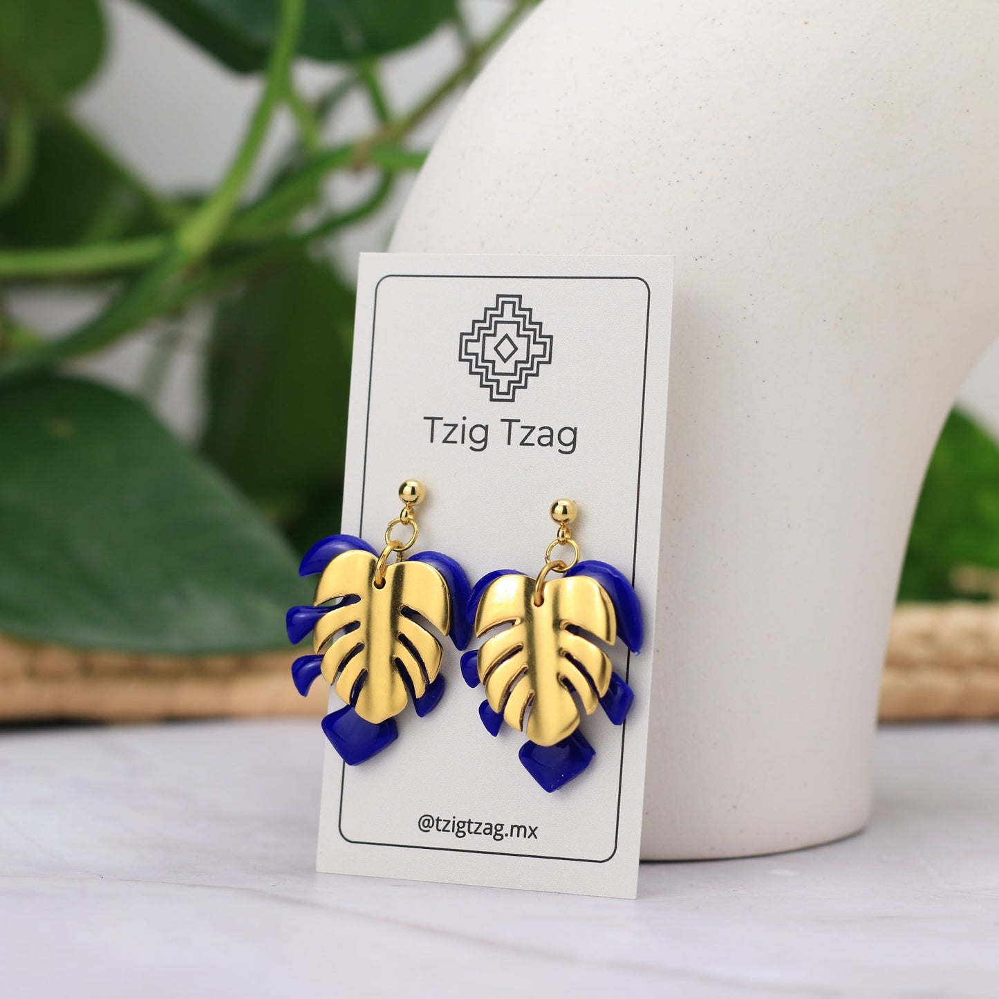 Aretes Artemisa - Tzig Tzag Joyería -Color Azul