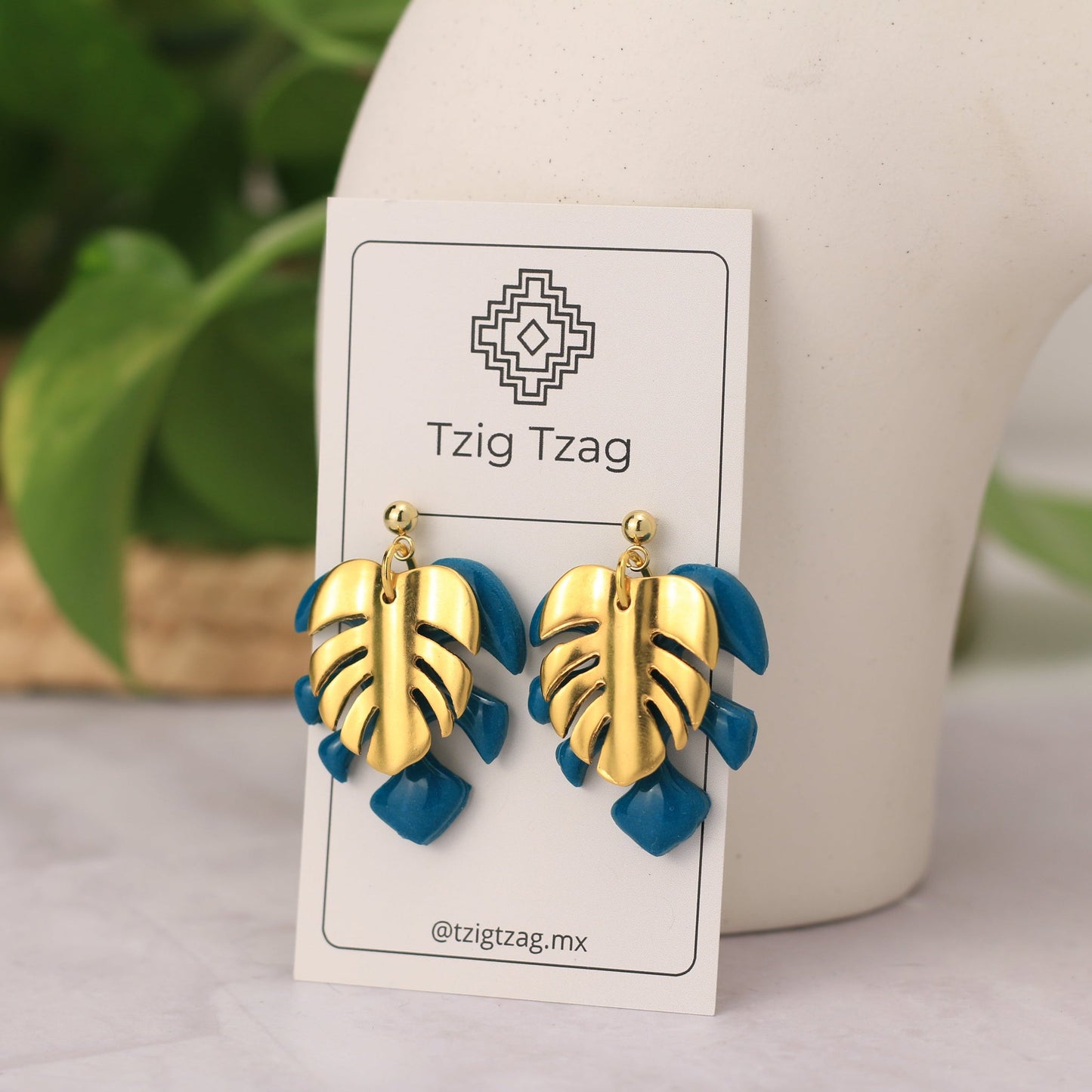 Aretes Artemisa - Tzig Tzag Joyería -Color Turquesa