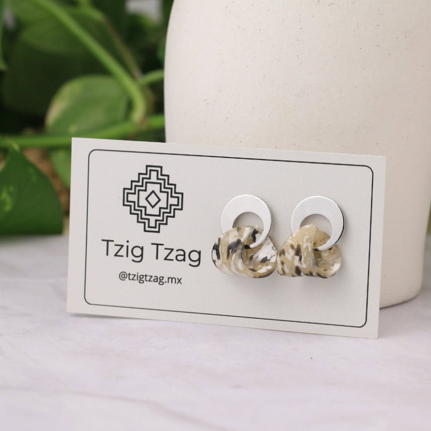 Aretes Kairós - Tzig Tzag Joyería -Plateado