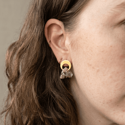 Aretes Kairós - Tzig Tzag Joyería -Dorado