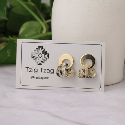 Aretes Kairós - Tzig Tzag Joyería -Dorado