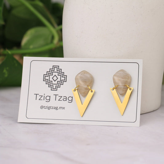 Aretes Tique Dorados - Tzig Tzag Joyería -Dorado