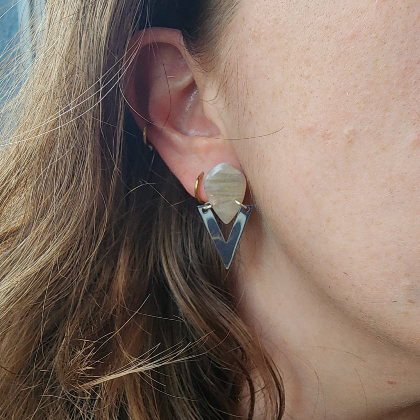 Aretes Tique Dorados - Tzig Tzag Joyería -Plateado