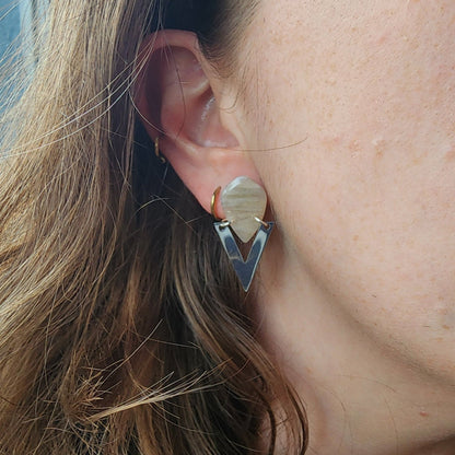 Aretes Tique Dorados - Tzig Tzag Joyería -Plateado