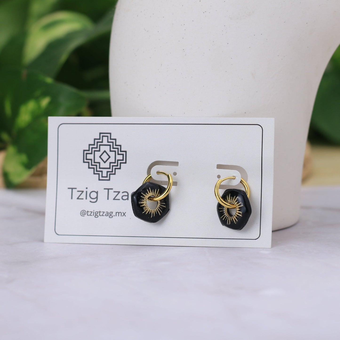 Arracada Apolo - Tzig Tzag Joyería -Color Negro