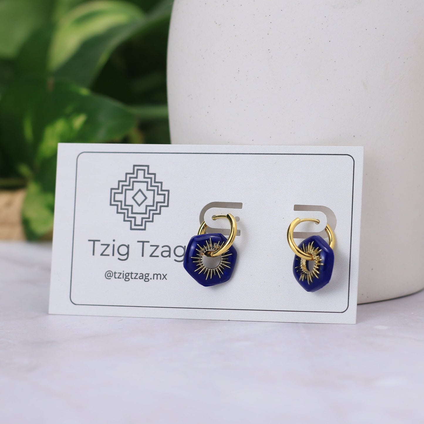 Arracada Apolo - Tzig Tzag Joyería -Color Azul