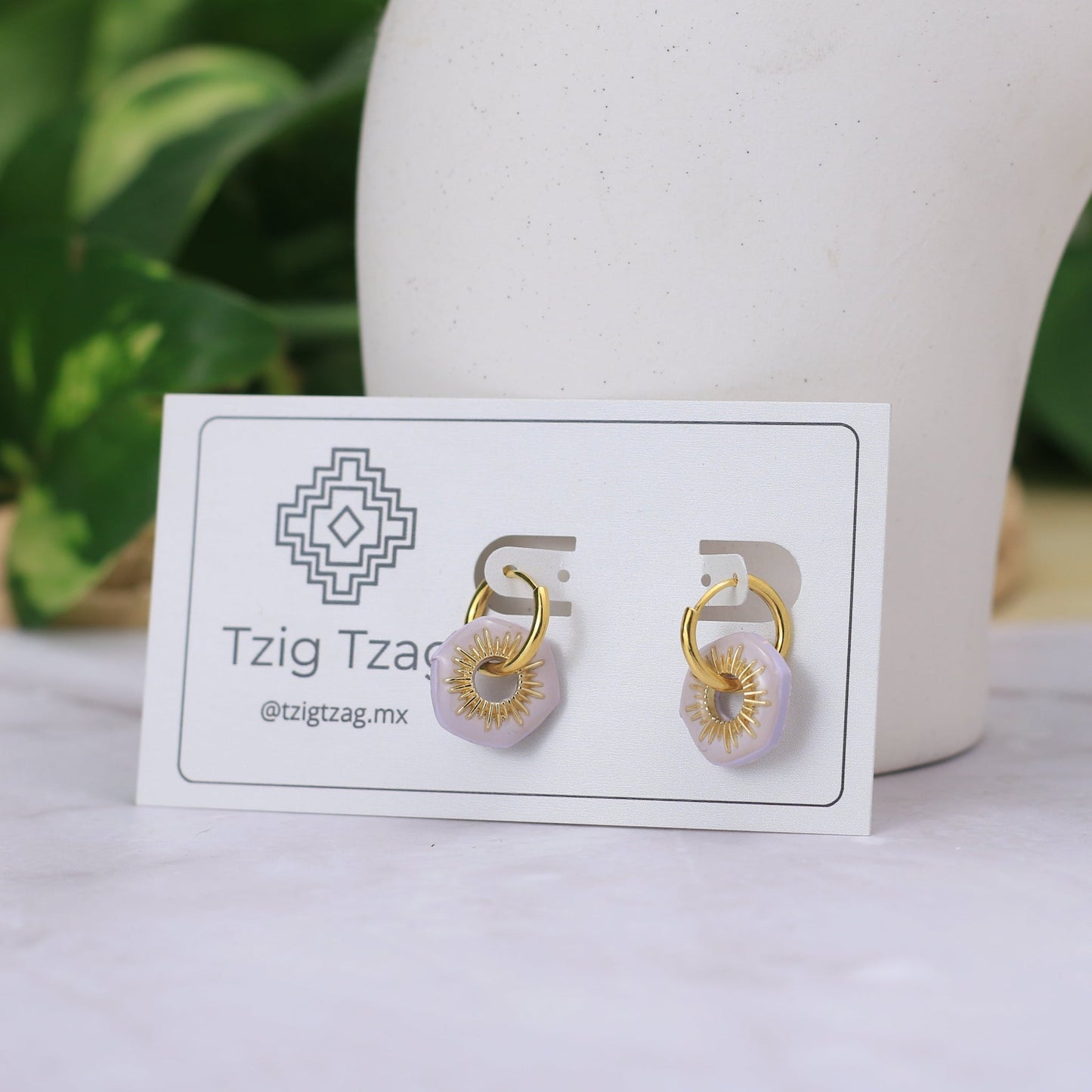 Arracada Apolo - Tzig Tzag Joyería -Color Lavanda
