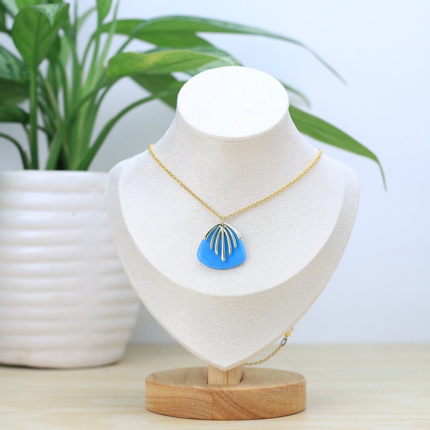 Collar Chaac - Tzig Tzag Joyería -Color Azul Claro
