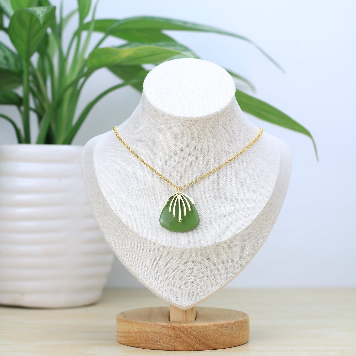Collar Chaac - Tzig Tzag Joyería -Color Olivo