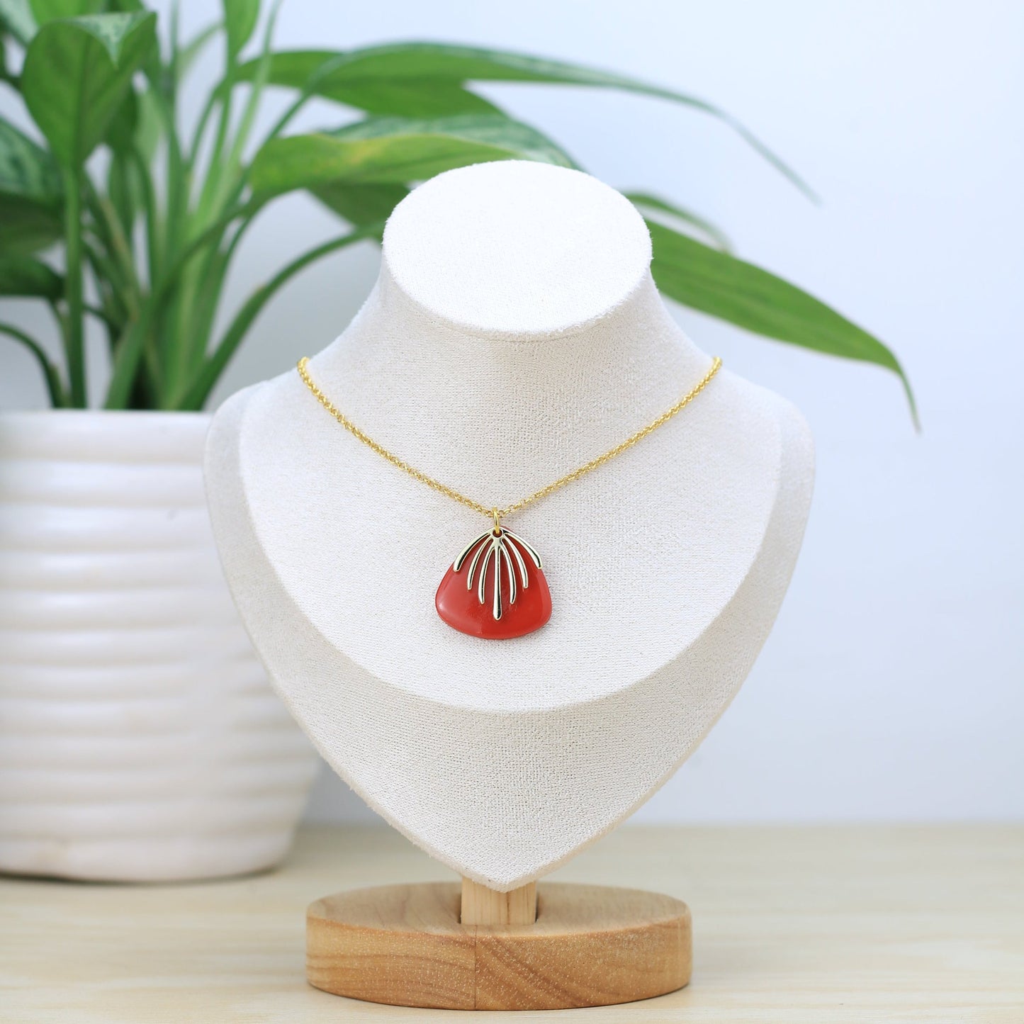 Collar Chaac - Tzig Tzag Joyería -Color Rojo Vivo