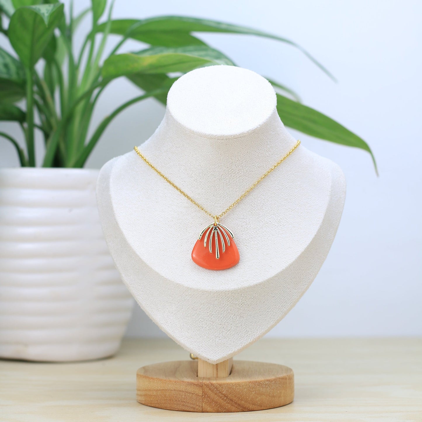 Collar Chaac - Tzig Tzag Joyería -Color Naranja